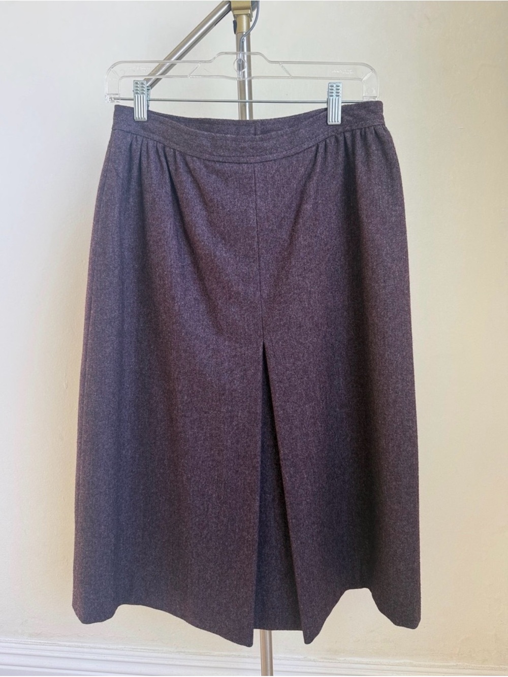 Vintage Purple Wool-Blend A-Line Skirt